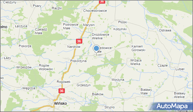 mapa Wrząca Śląska, Wrząca Śląska na mapie Targeo